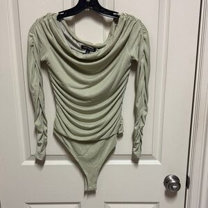 Steve Madden Sage Drape Long Sleeve Bodysuit